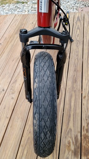 Aventon-Sinch-Step-Through-Foldable-ebike-front-suspension