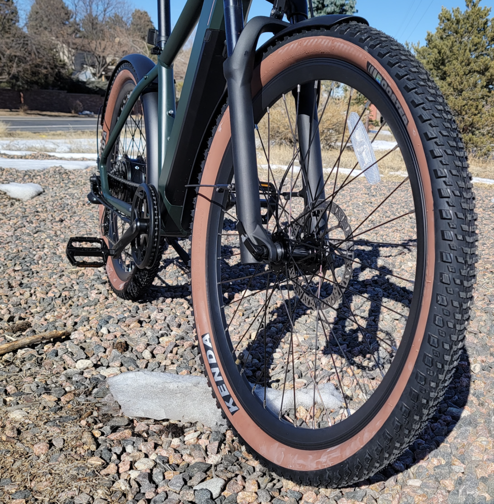 Ride1Up-Turris-front-profile-pic-of-kenda-27.5-inch-tires-and-zoom-hydraulic-disc-brakes-1-1004x1024