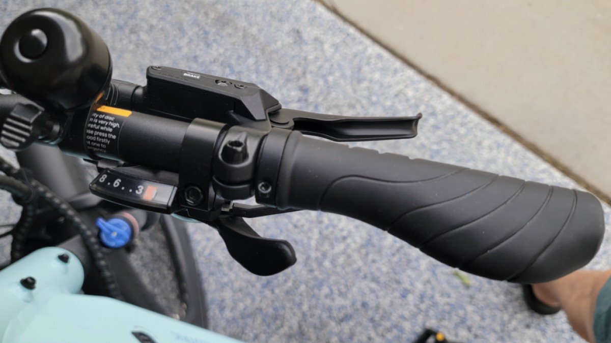2024 Velotric Packer 1 Velotric-Packer-1-shimano-8-speed-shifter-and-bell-1024x608