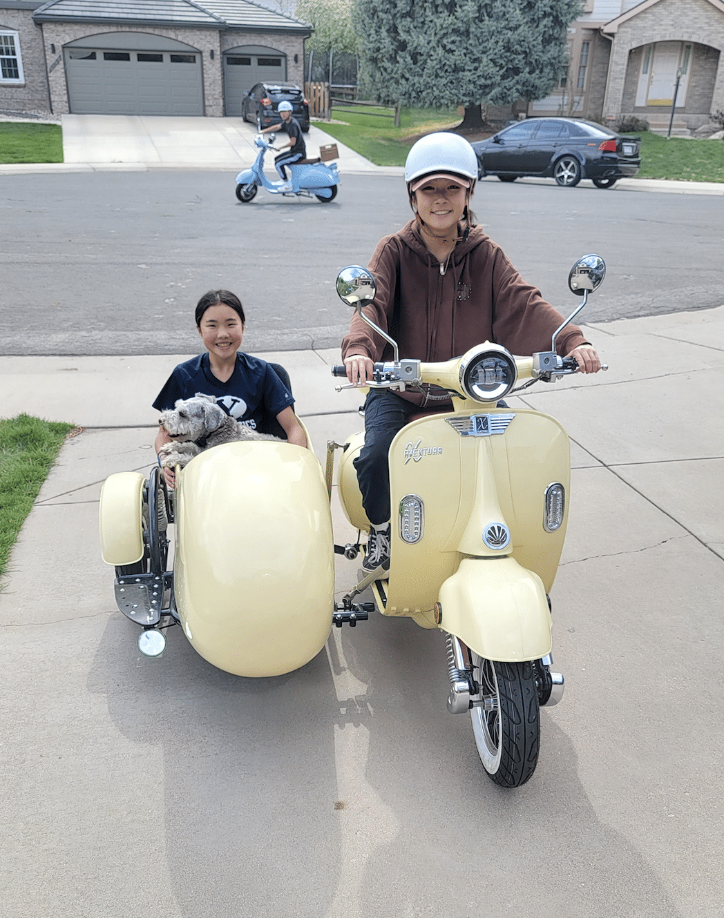 Aventura-X-EV29-with-sidecar-upgraded-suspension-chang-gang-dog-vespa