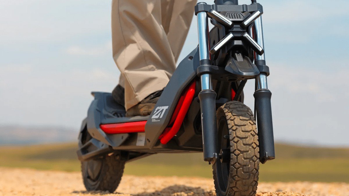 2024 Segway ZT3 Pro scooter front gravel