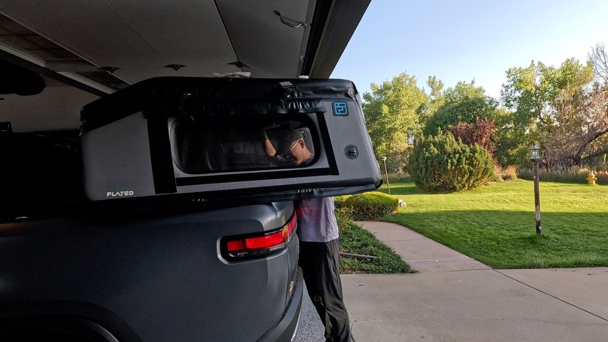 2022 Rivian R1T rear window view