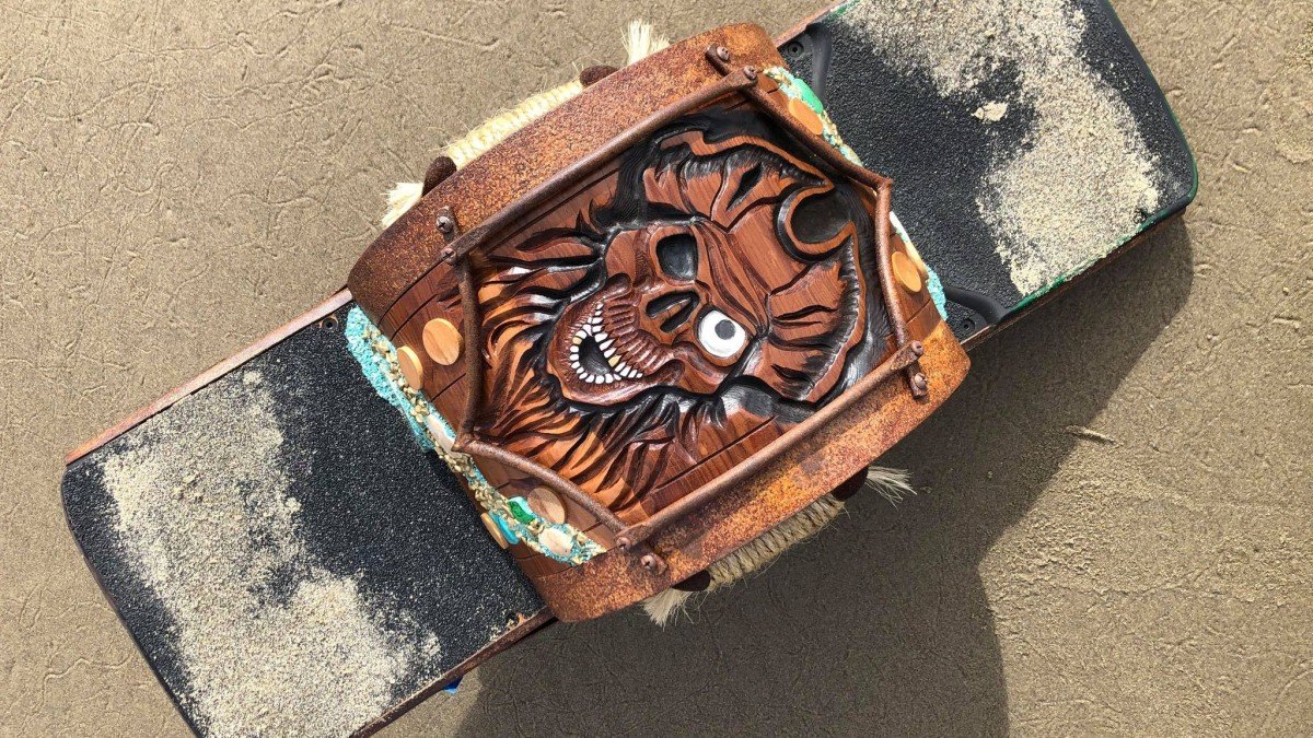 Pirate Onewheel & Chainsaw Carved Bear Riding A Onewheel