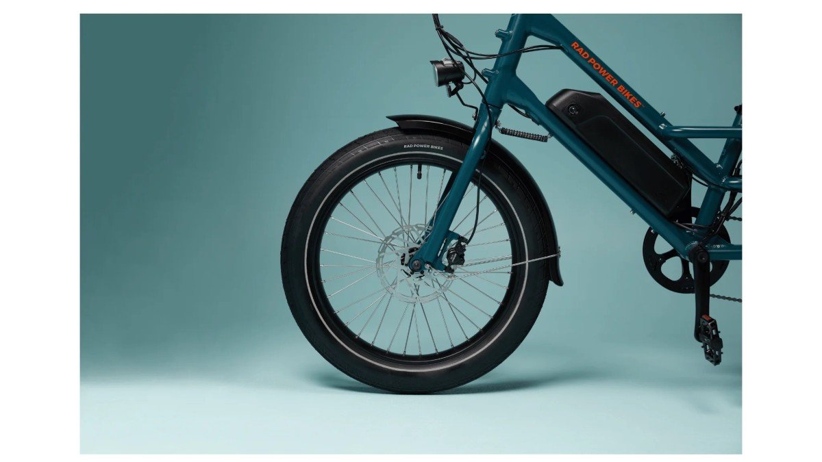 2024 Rad Power Bikes RadWagon front suspension detail