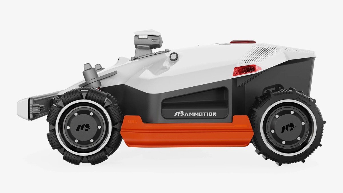 2024 Mammotion Luba 2 white orange side profile