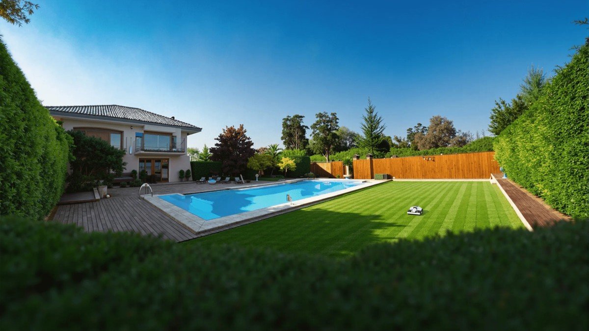 2025 Mammotion Luba Mini distance view pool