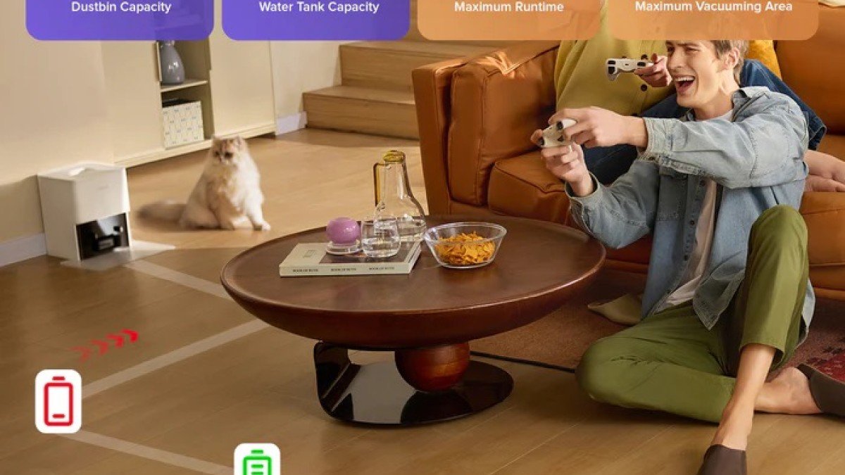 2025 Roborock Q10 S5+ living room lifestyle scene