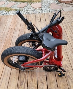Aventon Sinch Step Through Foldable Ebike in Campfire Red