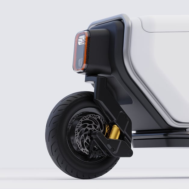 scootility youtility scooter e-scooter electric cargo front light