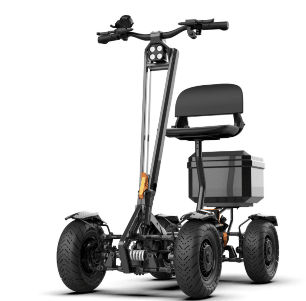 teverun tetra four wheeled electric scooter deck seat