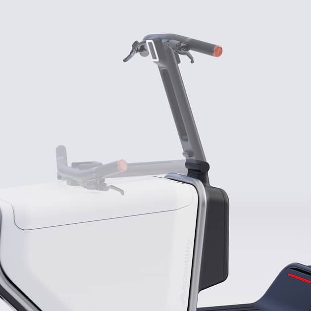 scootility youtility scooter e-scooter electric cargo steering column